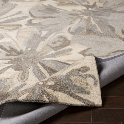 Ilfeld Athena Beige Floral Wool Rug - Quahog Bay Bedding