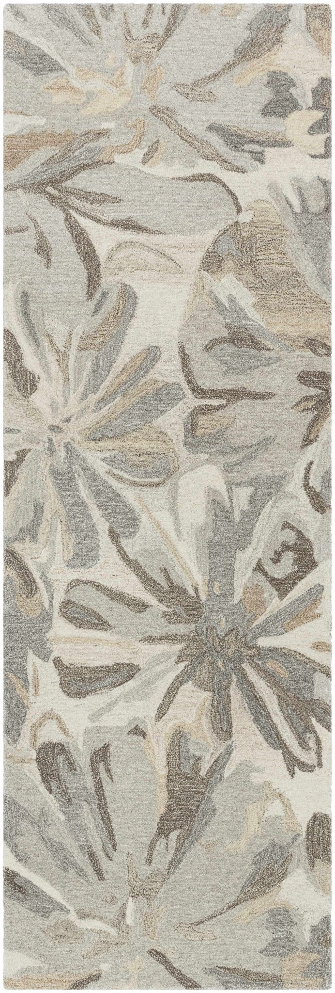 Ilfeld Athena Beige Floral Wool Rug - Quahog Bay Bedding