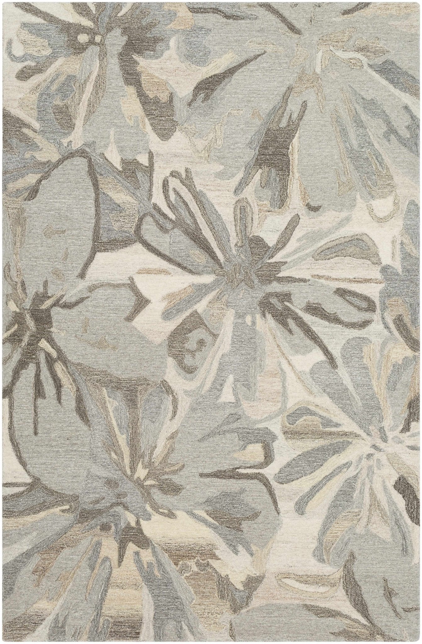 Ilfeld Athena Beige Floral Wool Rug - Quahog Bay Bedding