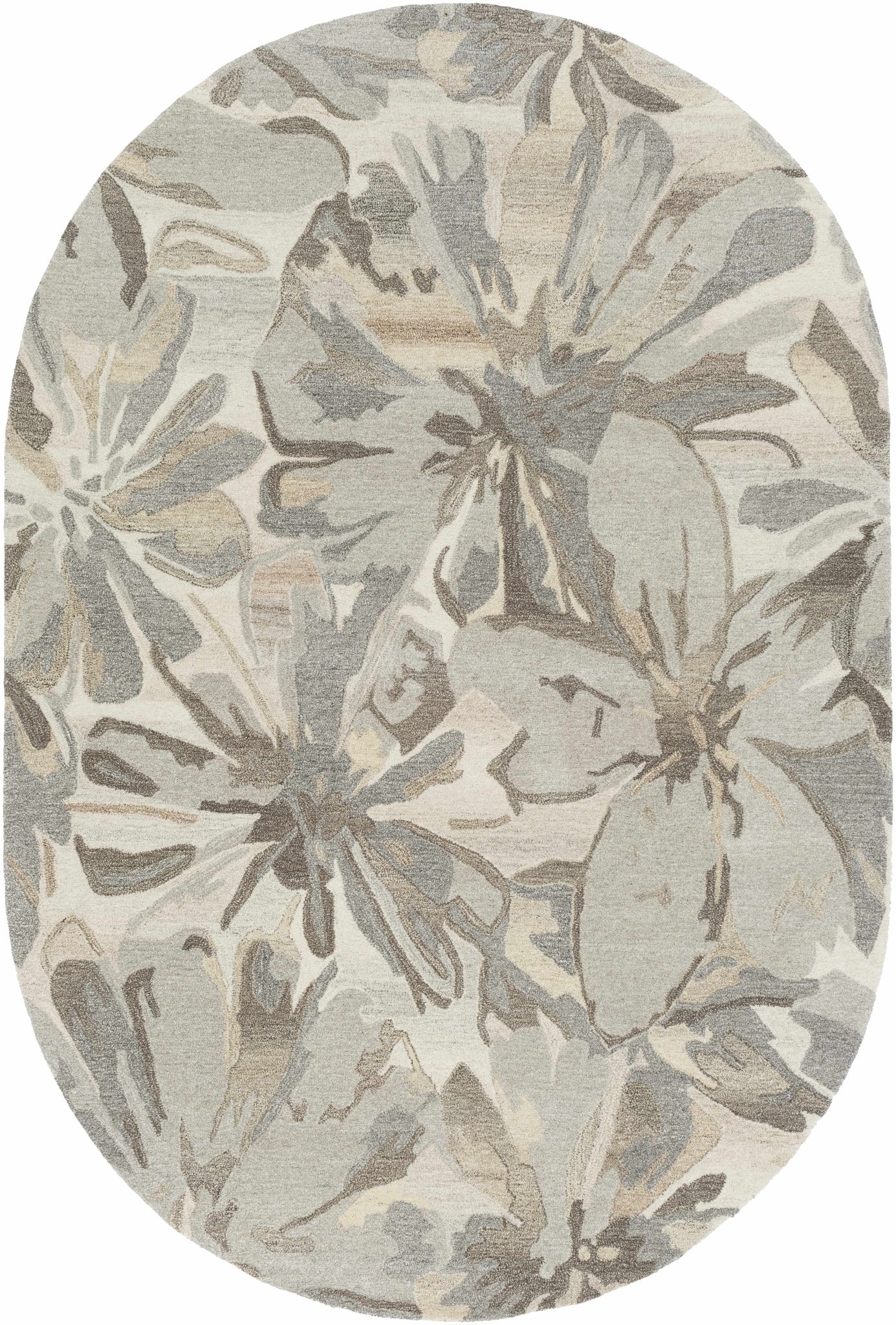 Ilfeld Athena Beige Floral Wool Rug - Quahog Bay Bedding