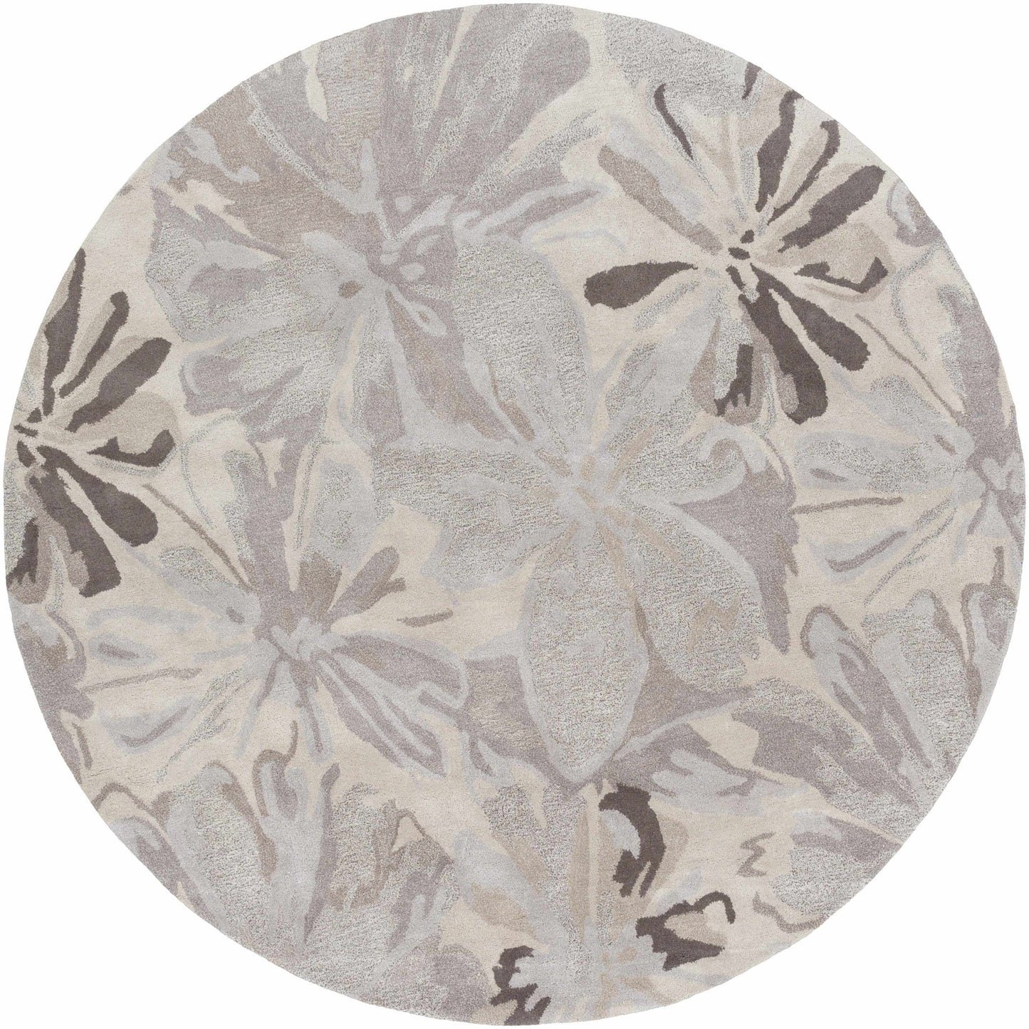 Ilfeld Athena Gray Floral Wool Rug - Quahog Bay Bedding