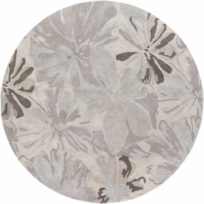 Ilfeld Athena Gray Floral Wool Rug - Quahog Bay Bedding