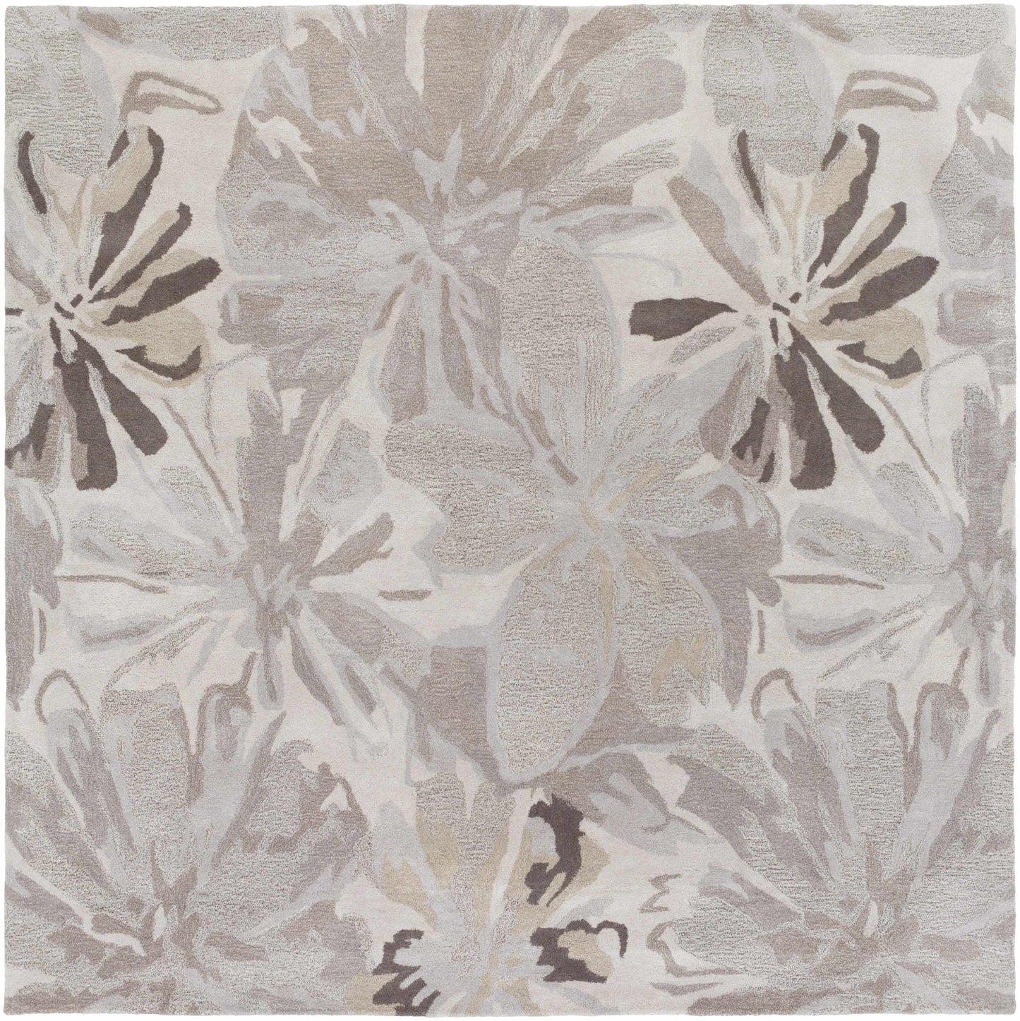 Ilfeld Athena Gray Floral Wool Rug - Quahog Bay Bedding