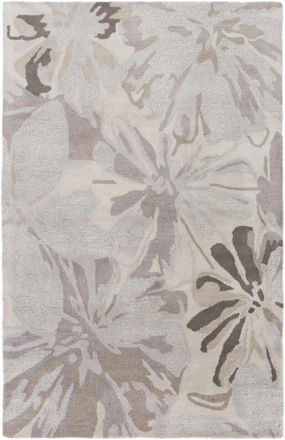 Ilfeld Athena Gray Floral Wool Rug - Quahog Bay Bedding