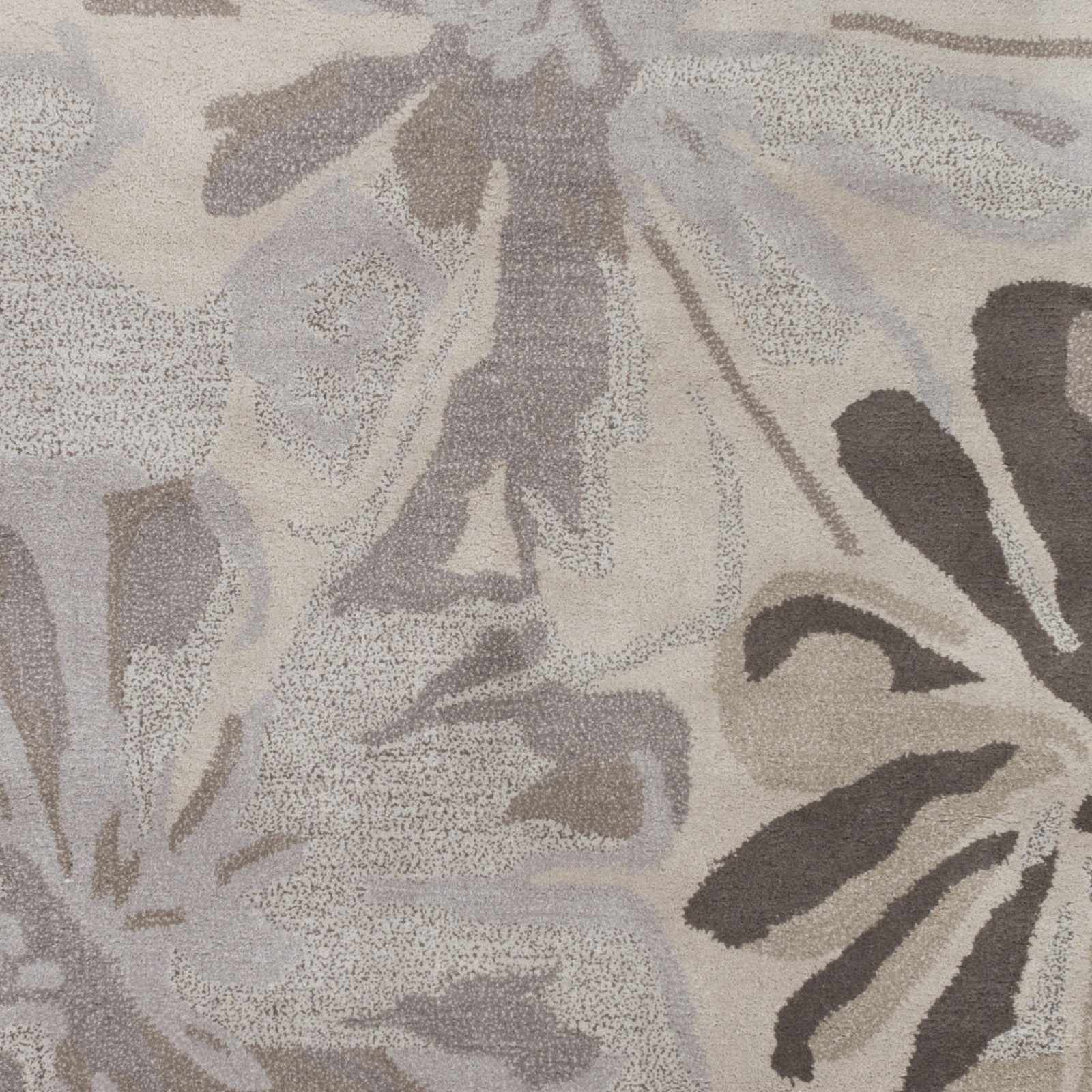 Ilfeld Athena Gray Floral Wool Rug - Quahog Bay Bedding