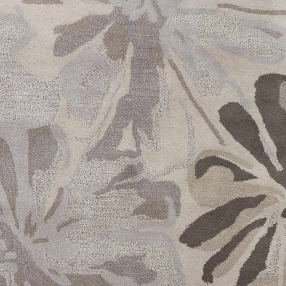 Ilfeld Athena Gray Floral Wool Rug - Quahog Bay Bedding