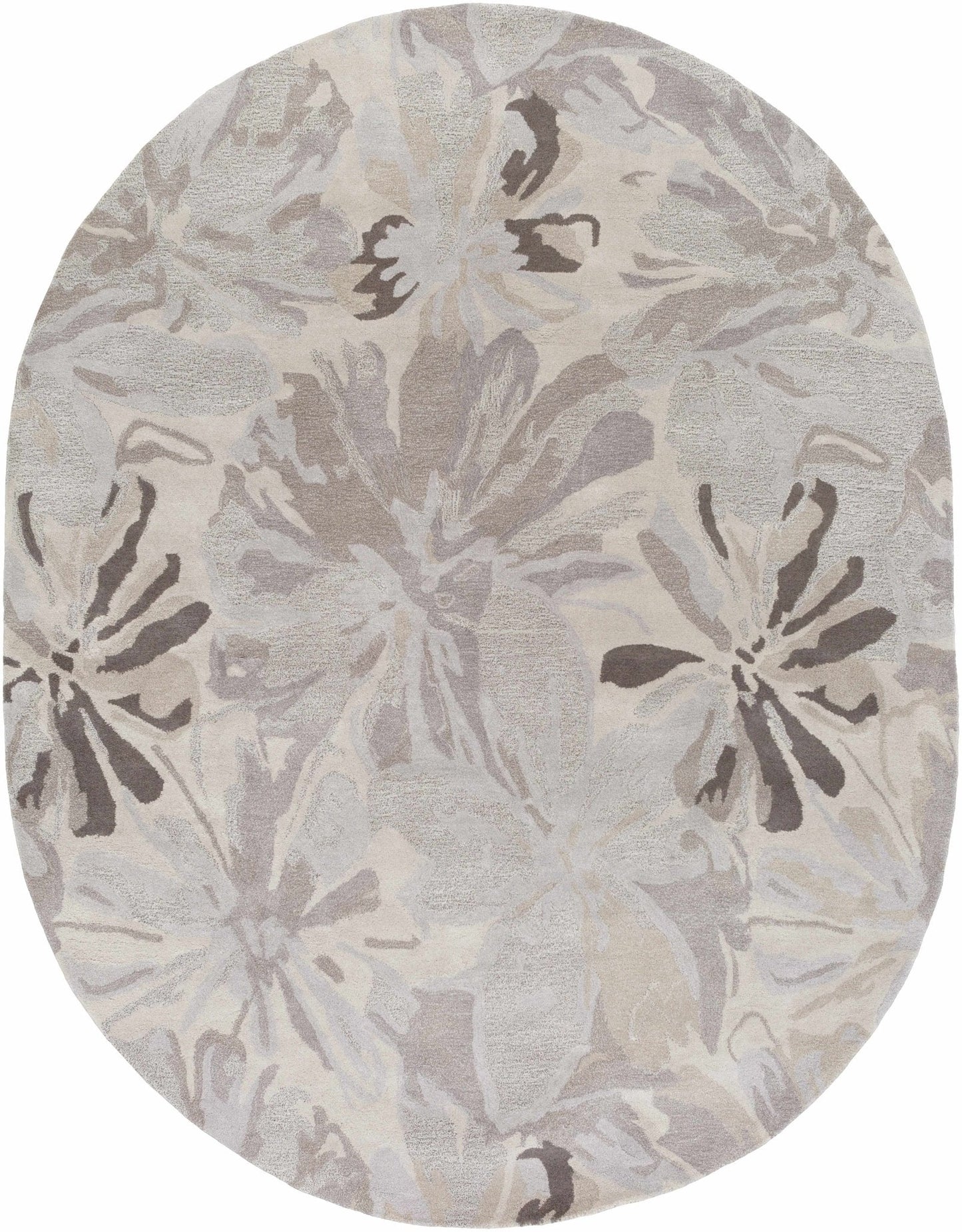 Ilfeld Athena Gray Floral Wool Rug - Quahog Bay Bedding