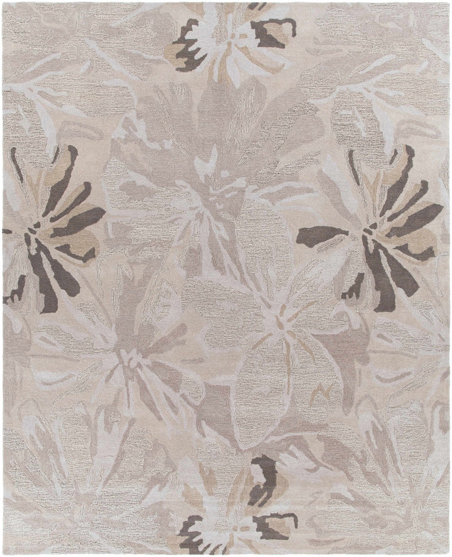 Ilfeld Athena Gray Floral Wool Rug - Quahog Bay Bedding