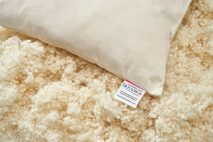 Natural Cotton Pillow With Wool Filling - Made in the USA