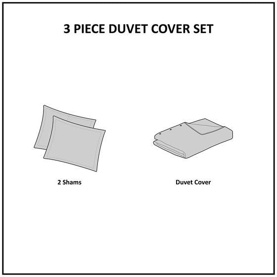 Imani Cotton Printed Duvet Cover Set with Chenille Navy & White Hues - Quahog Bay Bedding