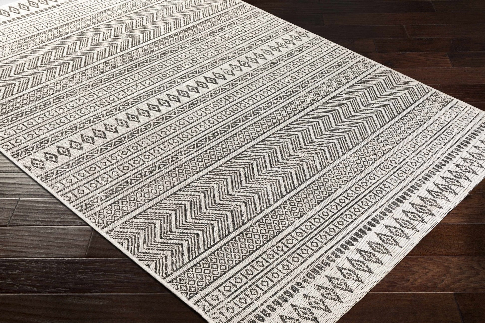 Imboden Black&White Outdoor Rug - Quahog Bay Bedding