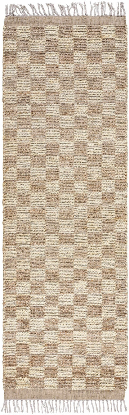 Ionut Checkered Jute Area Rug - Quahog Bay Bedding