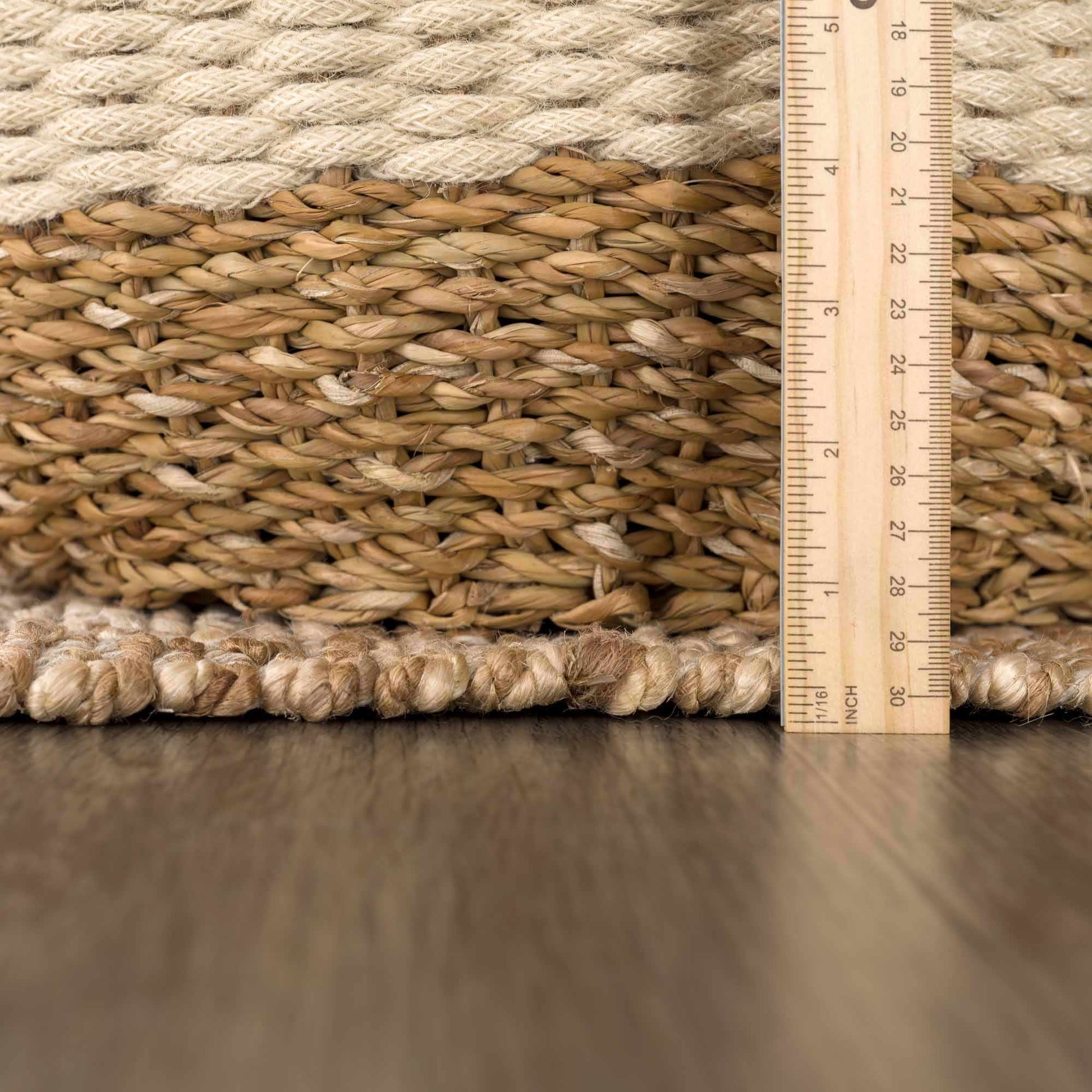 Ionut Checkered Jute Area Rug - Quahog Bay Bedding