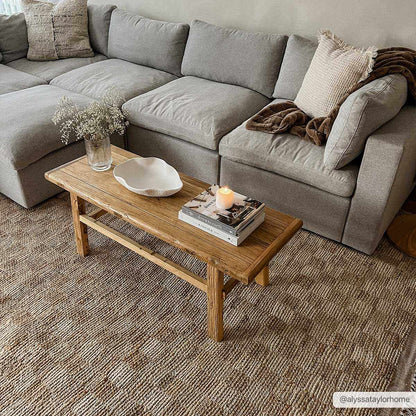 Ionut Checkered Jute Area Rug - Quahog Bay Bedding