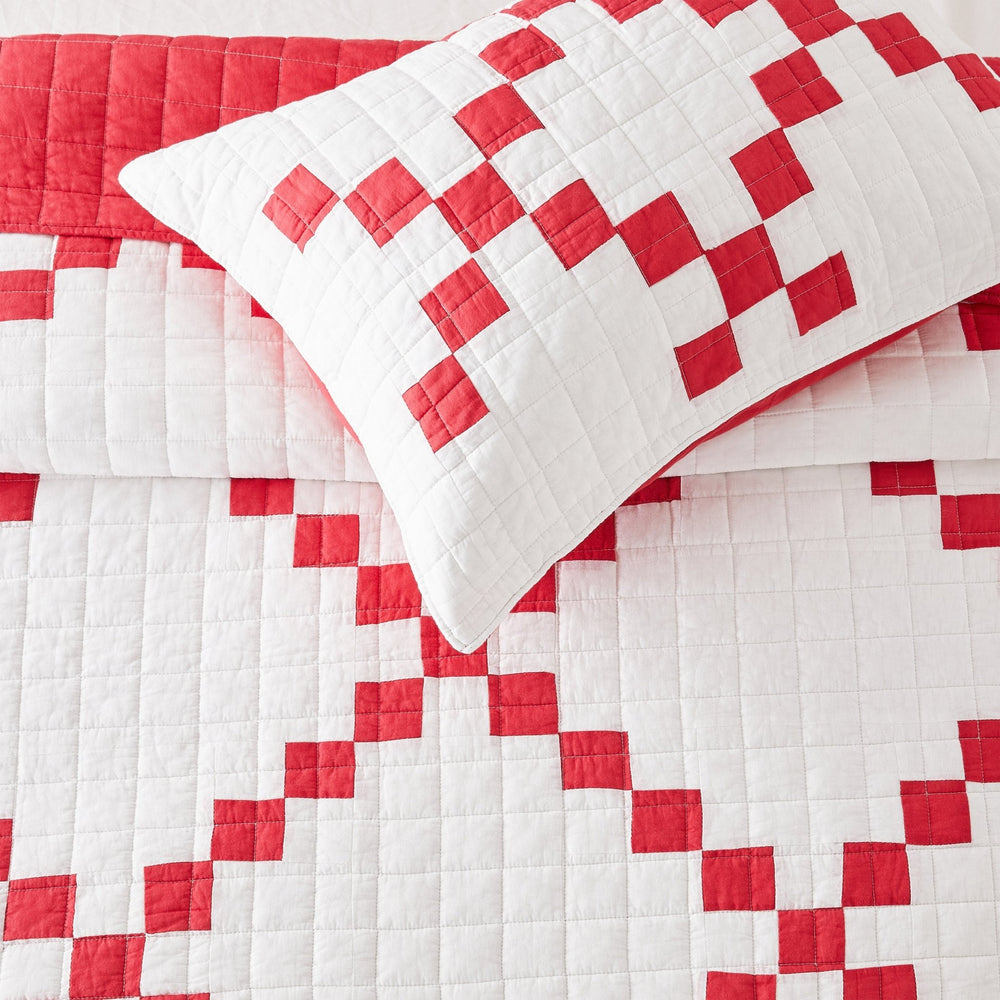 Irish Chain Patchwork Cotton Quilt Set - 100% Cotton - Quahog Bay Bedding