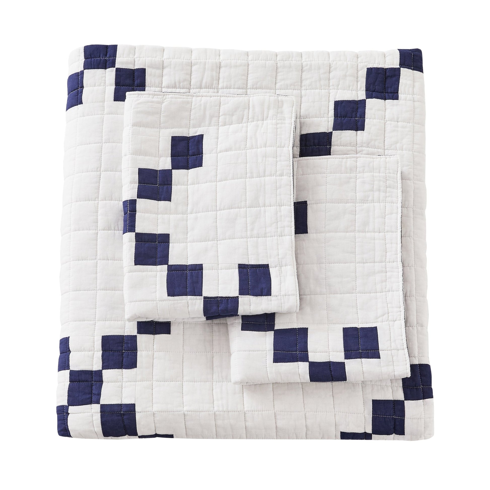 Irish Chain Patchwork Cotton Quilt Set - 100% Cotton - Quahog Bay Bedding