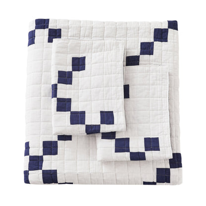 Irish Chain Patchwork Cotton Quilt Set - 100% Cotton - Quahog Bay Bedding