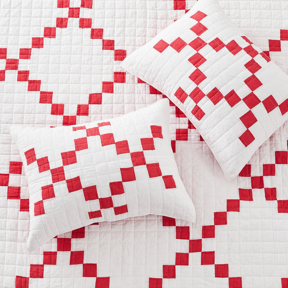 Irish Chain Patchwork Cotton Quilt Set - 100% Cotton - Quahog Bay Bedding