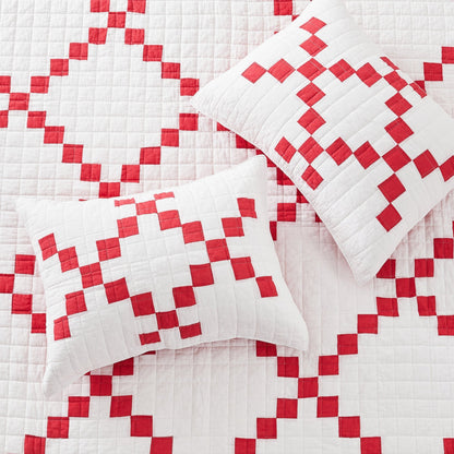 Irish Chain Patchwork Cotton Quilt Set - 100% Cotton - Quahog Bay Bedding