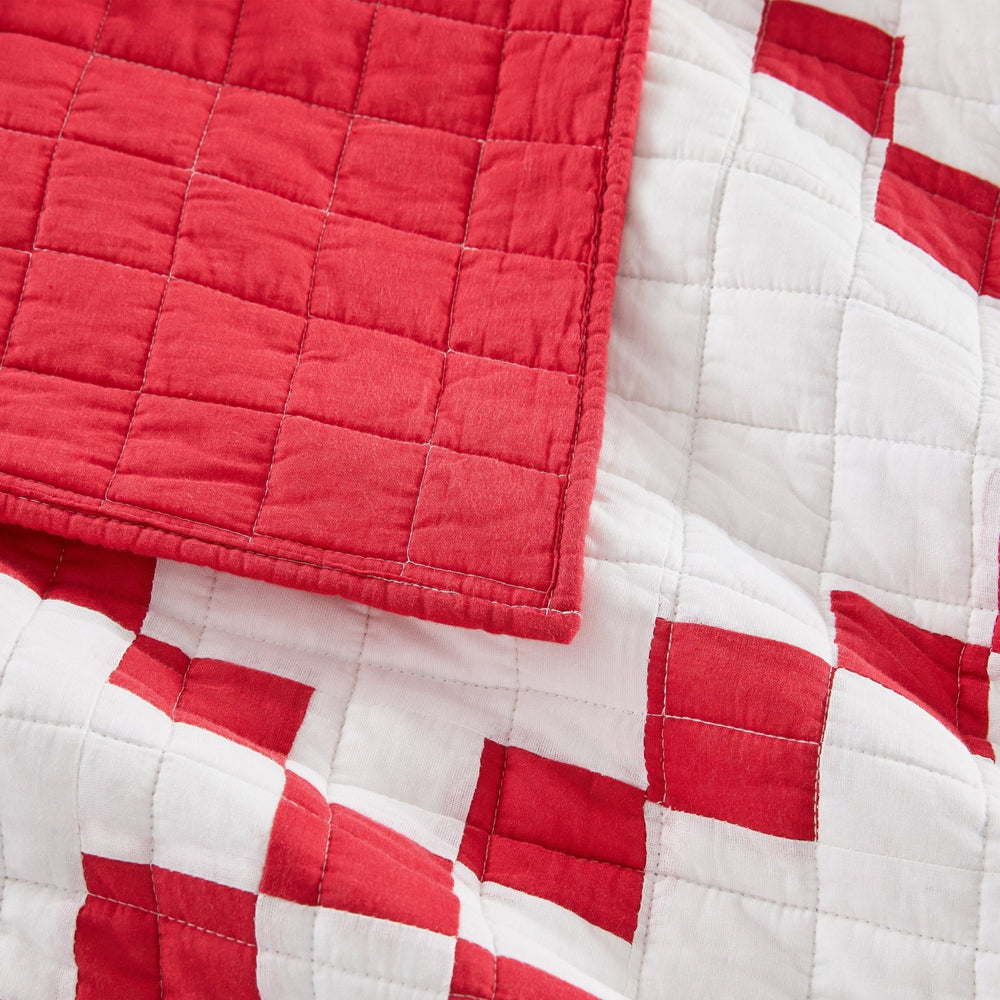 Irish Chain Patchwork Cotton Quilt Set - 100% Cotton - Quahog Bay Bedding