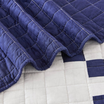 Irish Chain Patchwork Cotton Quilt Set - 100% Cotton - Quahog Bay Bedding
