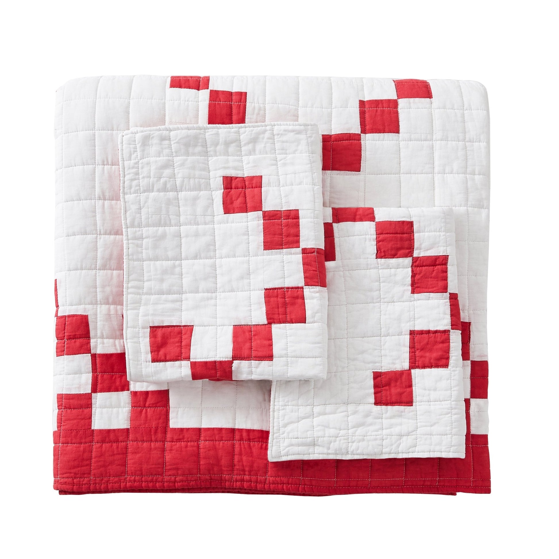 Irish Chain Patchwork Cotton Quilt Set - 100% Cotton - Quahog Bay Bedding