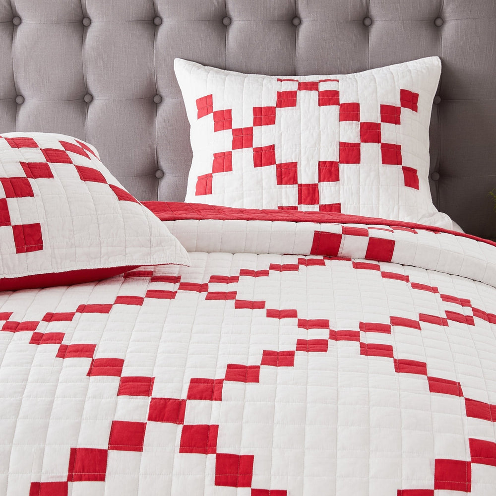 Irish Chain Patchwork Cotton Quilt Set - 100% Cotton - Quahog Bay Bedding