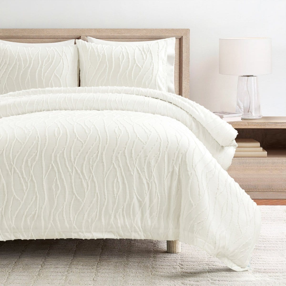 Jacquard Wave Duvet Cover 3 Piece Set - Quahog Bay Bedding