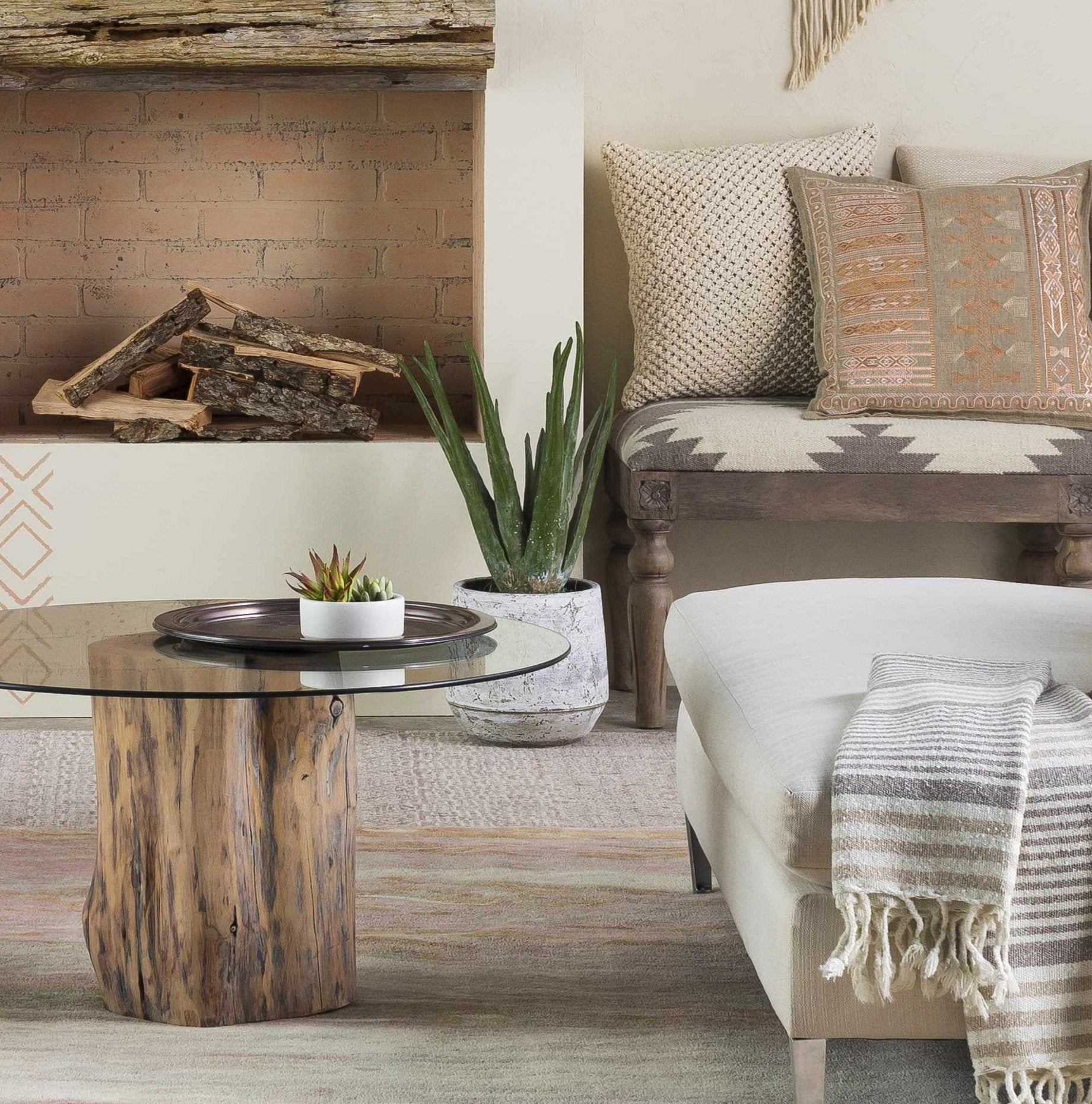 Janamuato White Geometric Cement Planter - Quahog Bay Bedding