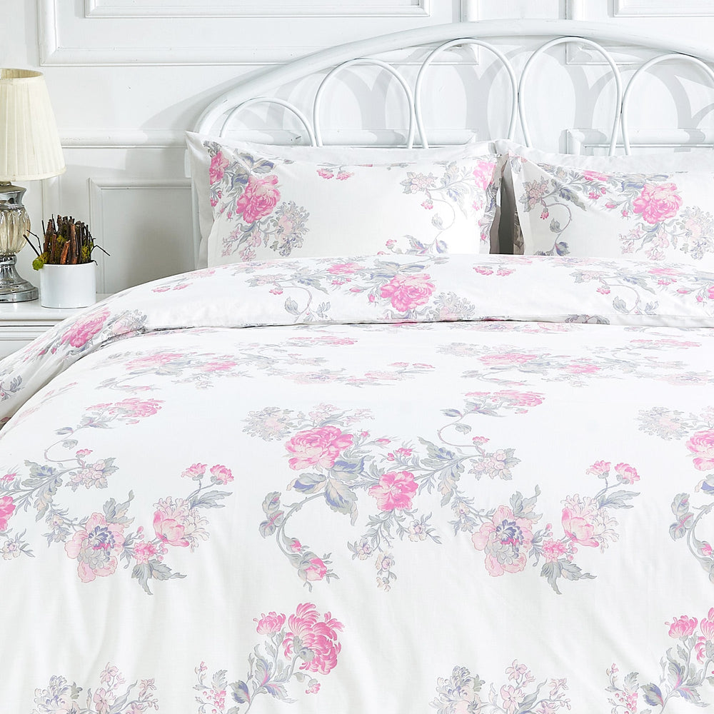 Jardin De Rose Printed Cotton Percale Duvet Set - Quahog Bay Bedding