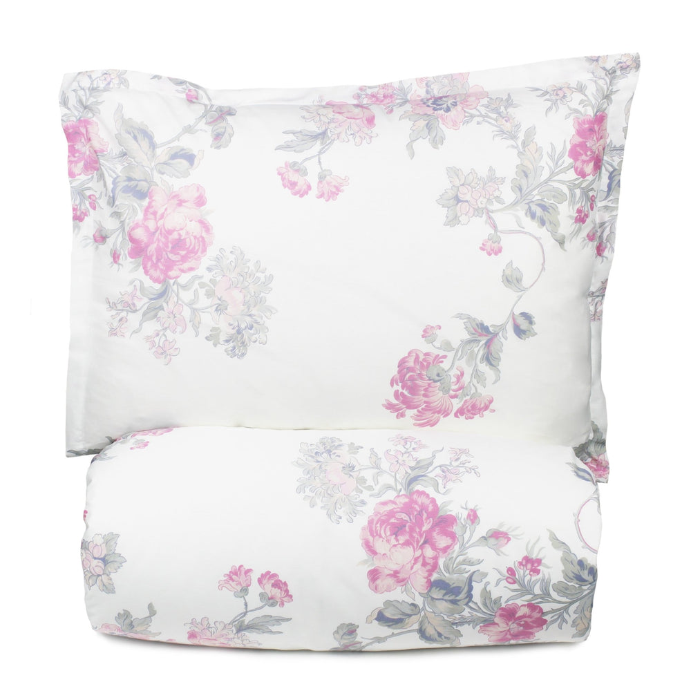 Jardin De Rose Printed Cotton Percale Duvet Set - Quahog Bay Bedding