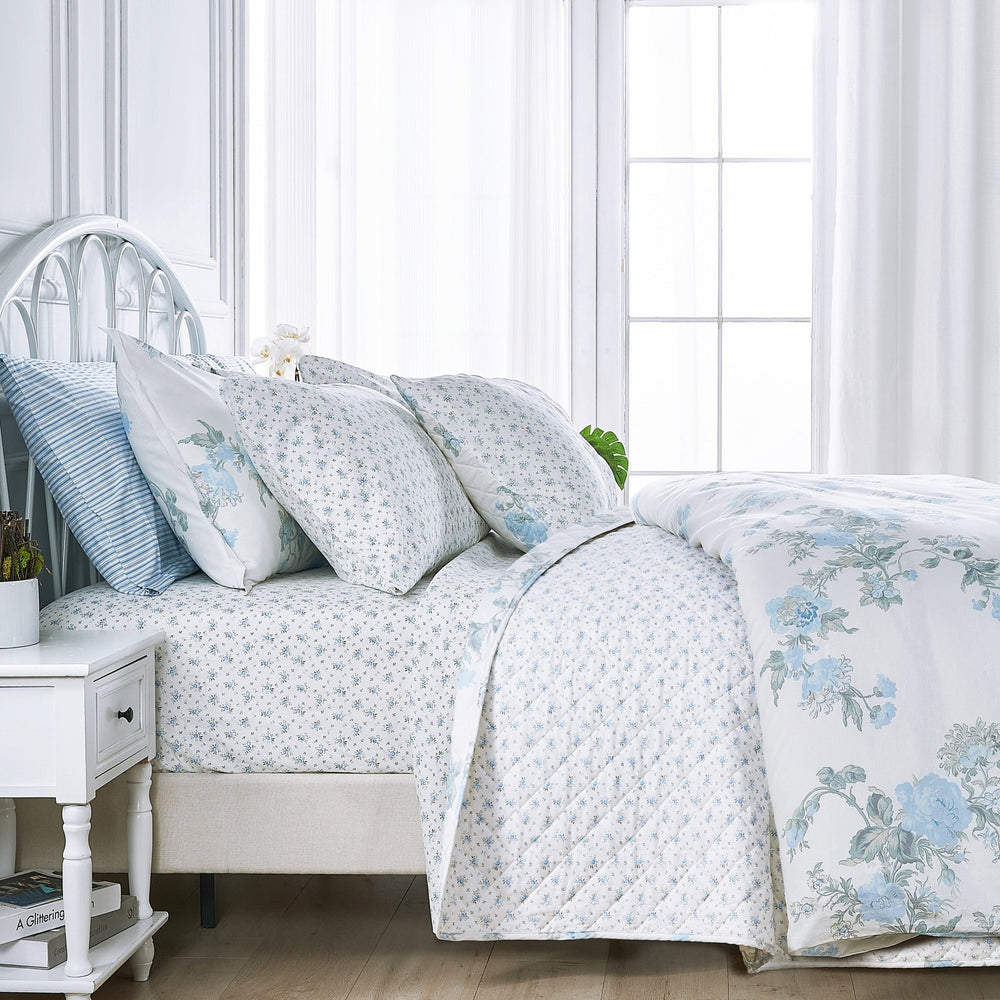 Jardin De Rose Printed Cotton Percale Duvet Set - Quahog Bay Bedding