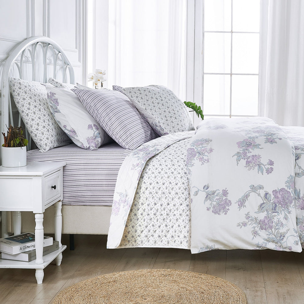 Jardin De Rose Printed Cotton Percale Duvet Set - Quahog Bay Bedding