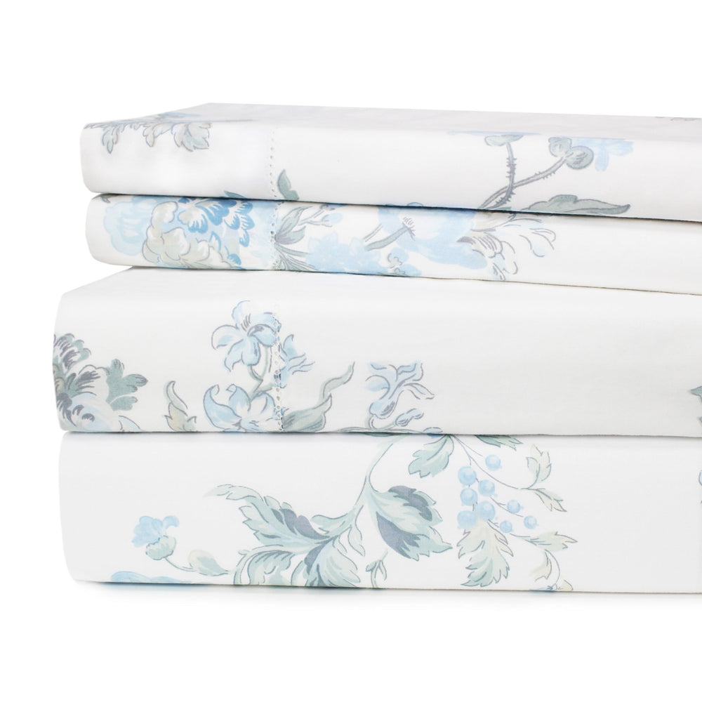 Jardin De Rose Printed Cotton Percale Sheet Set - Quahog Bay Bedding