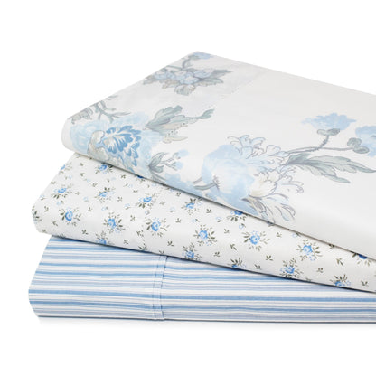 Jardin De Rose Printed Cotton Percale Sheet Set - Quahog Bay Bedding