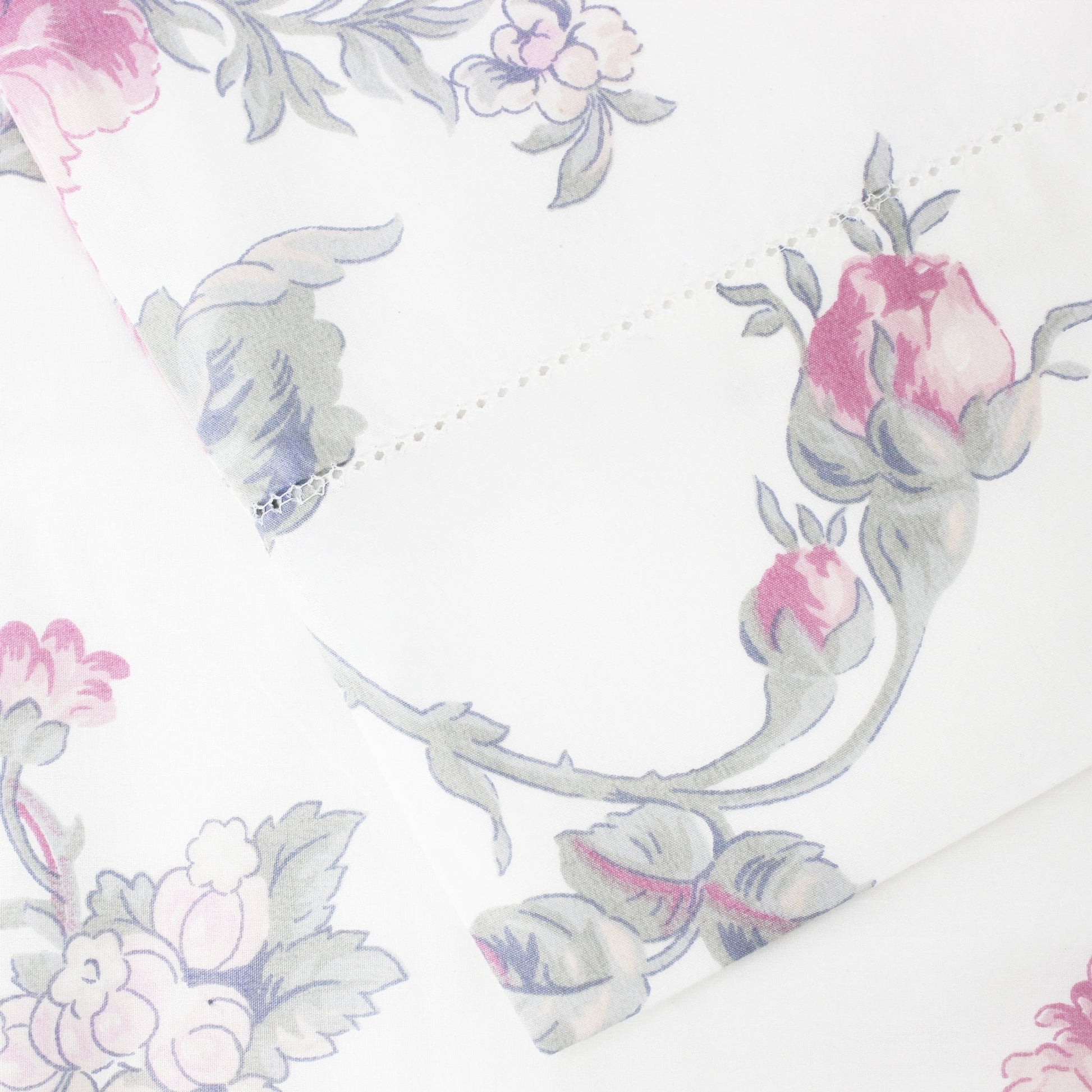 Jardin De Rose Printed Cotton Percale Sheet Set - Quahog Bay Bedding