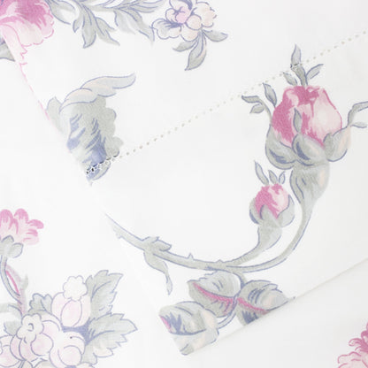Jardin De Rose Printed Cotton Percale Sheet Set - Quahog Bay Bedding