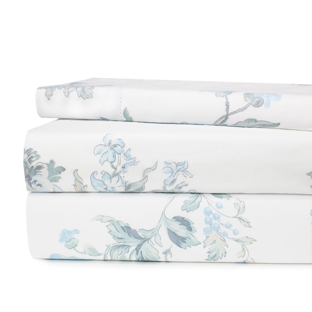 Jardin De Rose Printed Cotton Percale Sheet Set - Quahog Bay Bedding
