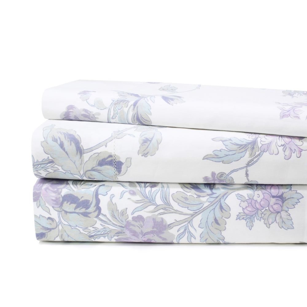Jardin De Rose Printed Cotton Percale Sheet Set - Quahog Bay Bedding