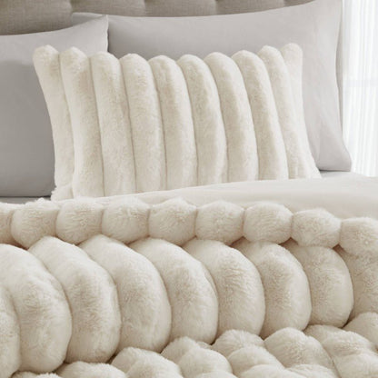 Jasmine 3-Piece Faux Fur Ribbed Comforter Set - Quahog Bay Bedding