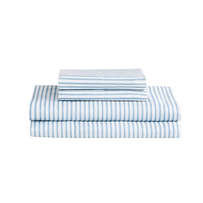 Jaxon Striped Comforter Set With Bed Sheets | Nautical Bedding Set | Blue And Grey - Quahog Bay Bedding