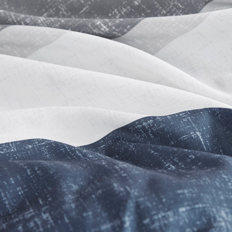 Jaxon Striped Comforter Set With Bed Sheets | Nautical Bedding Set | Blue And Grey - Quahog Bay Bedding