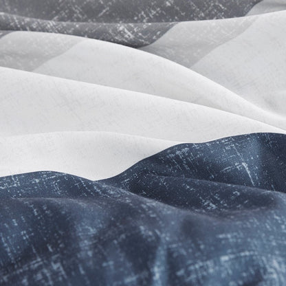 Jaxon Striped Comforter Set With Bed Sheets | Nautical Bedding Set | Blue And Grey - Quahog Bay Bedding