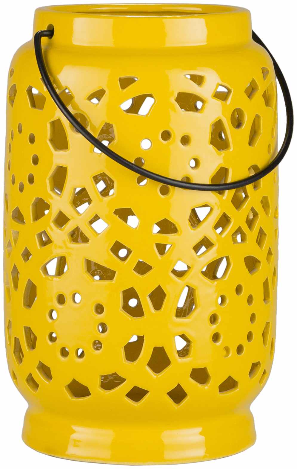 Jeiseyville Yellow Geometric Ceramic Lantern - Quahog Bay Bedding