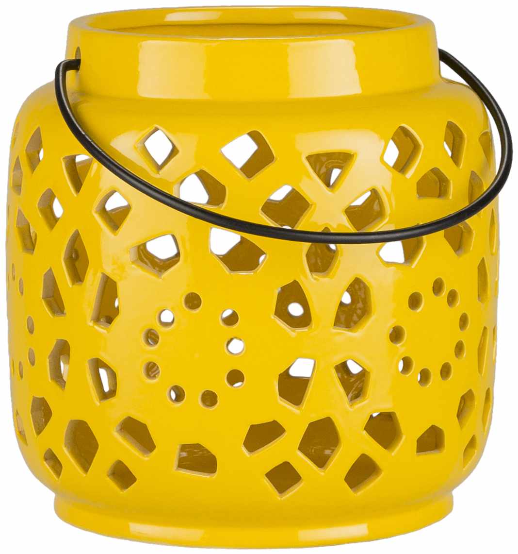 Jeiseyville Yellow Geometric Ceramic Lantern - Quahog Bay Bedding