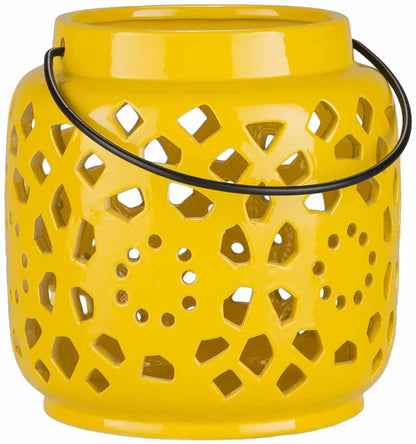Jeiseyville Yellow Geometric Ceramic Lantern - Quahog Bay Bedding