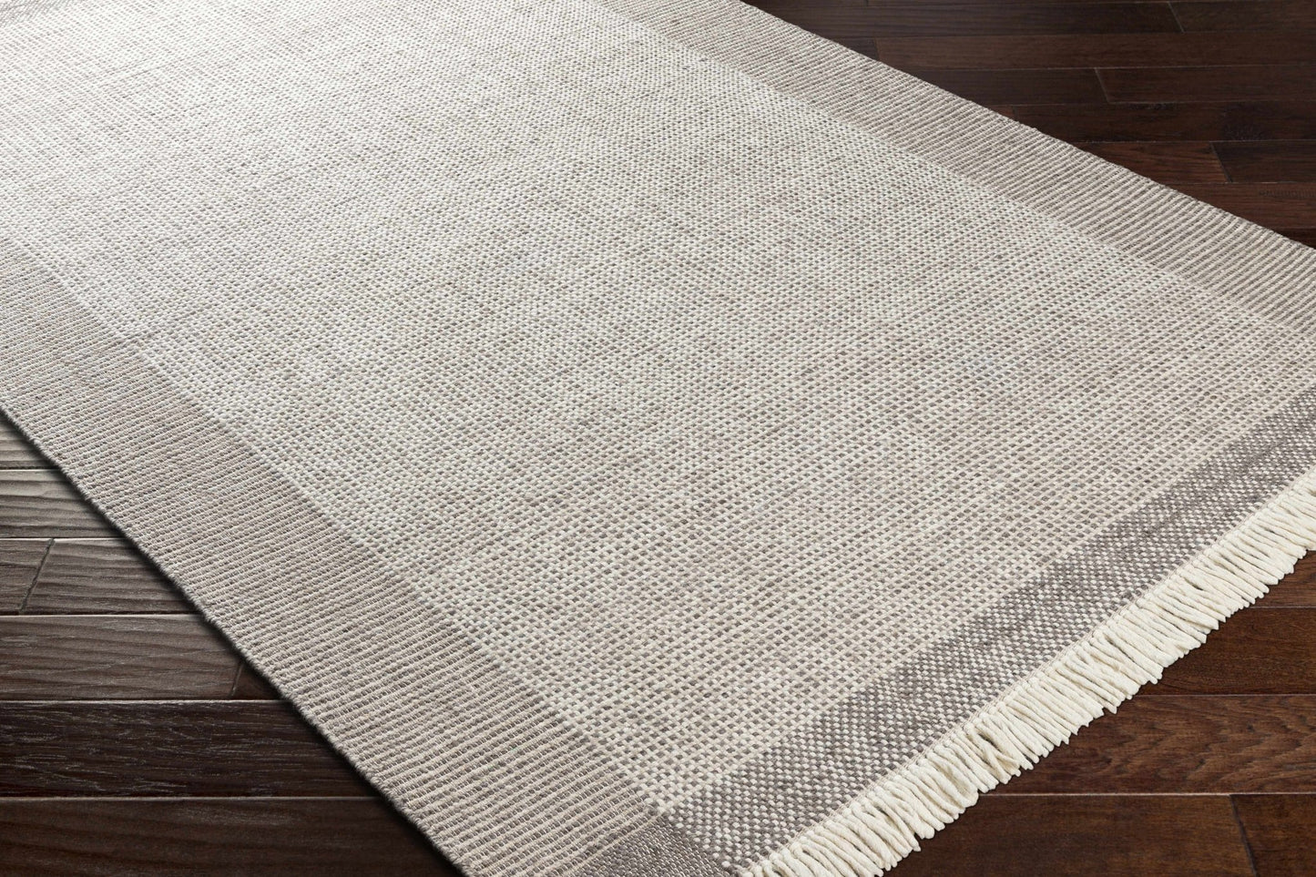 Joelle Beige Grid Wool Rug - Quahog Bay Bedding