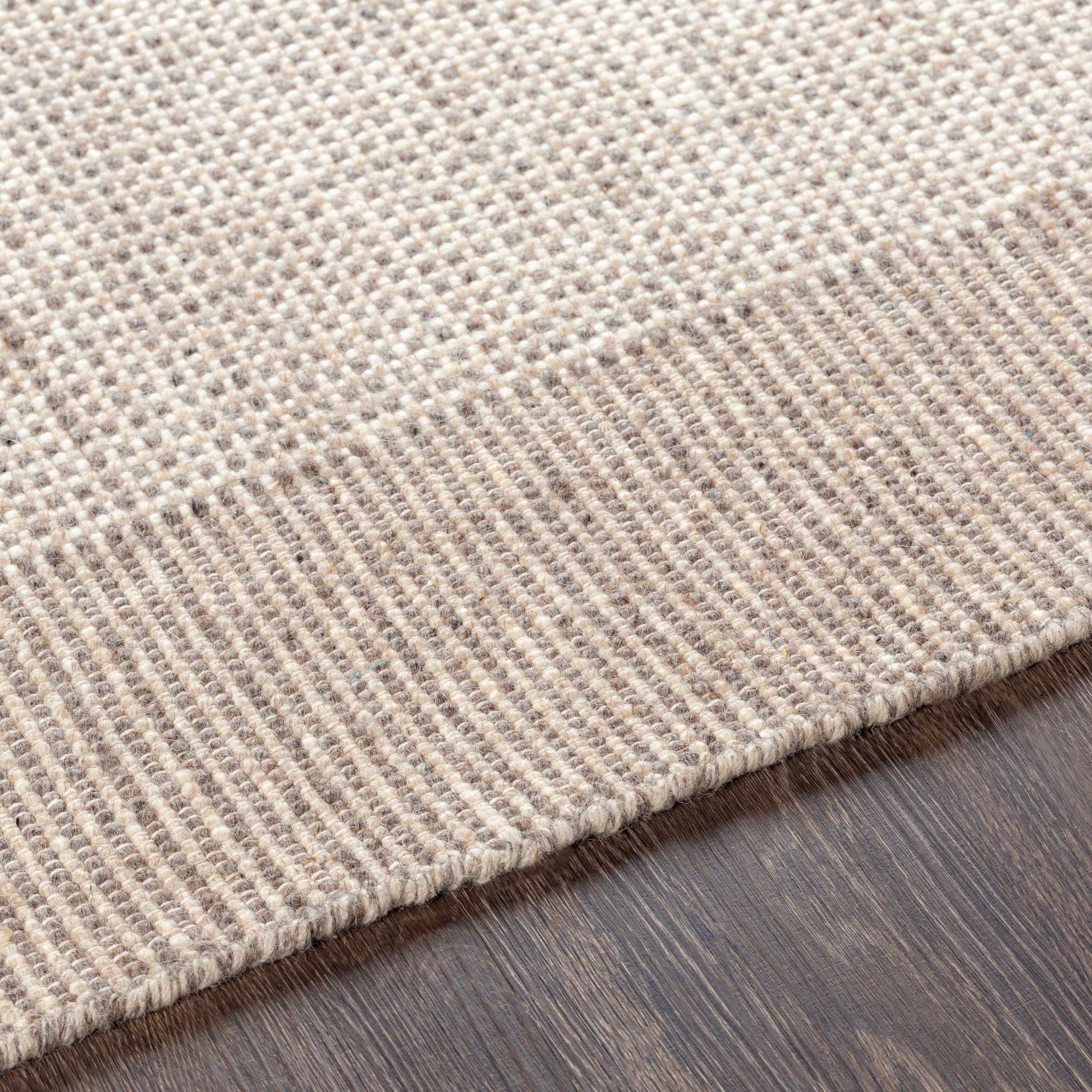 Joelle Beige Grid Wool Rug - Quahog Bay Bedding