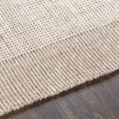 Joelle Beige Grid Wool Rug - Quahog Bay Bedding