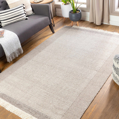 Joelle Beige Grid Wool Rug - Quahog Bay Bedding